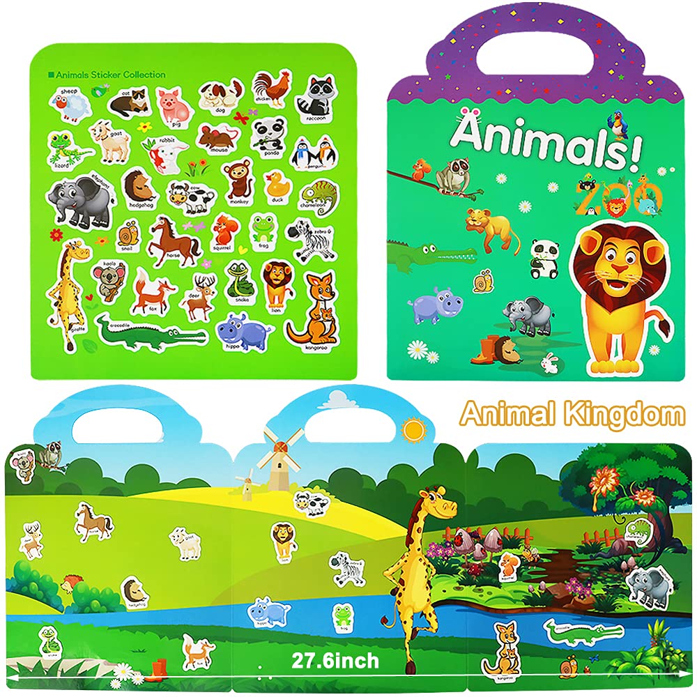 Yowlieu zoo animals scene stickers inspire imaginative play and early vocabulary.