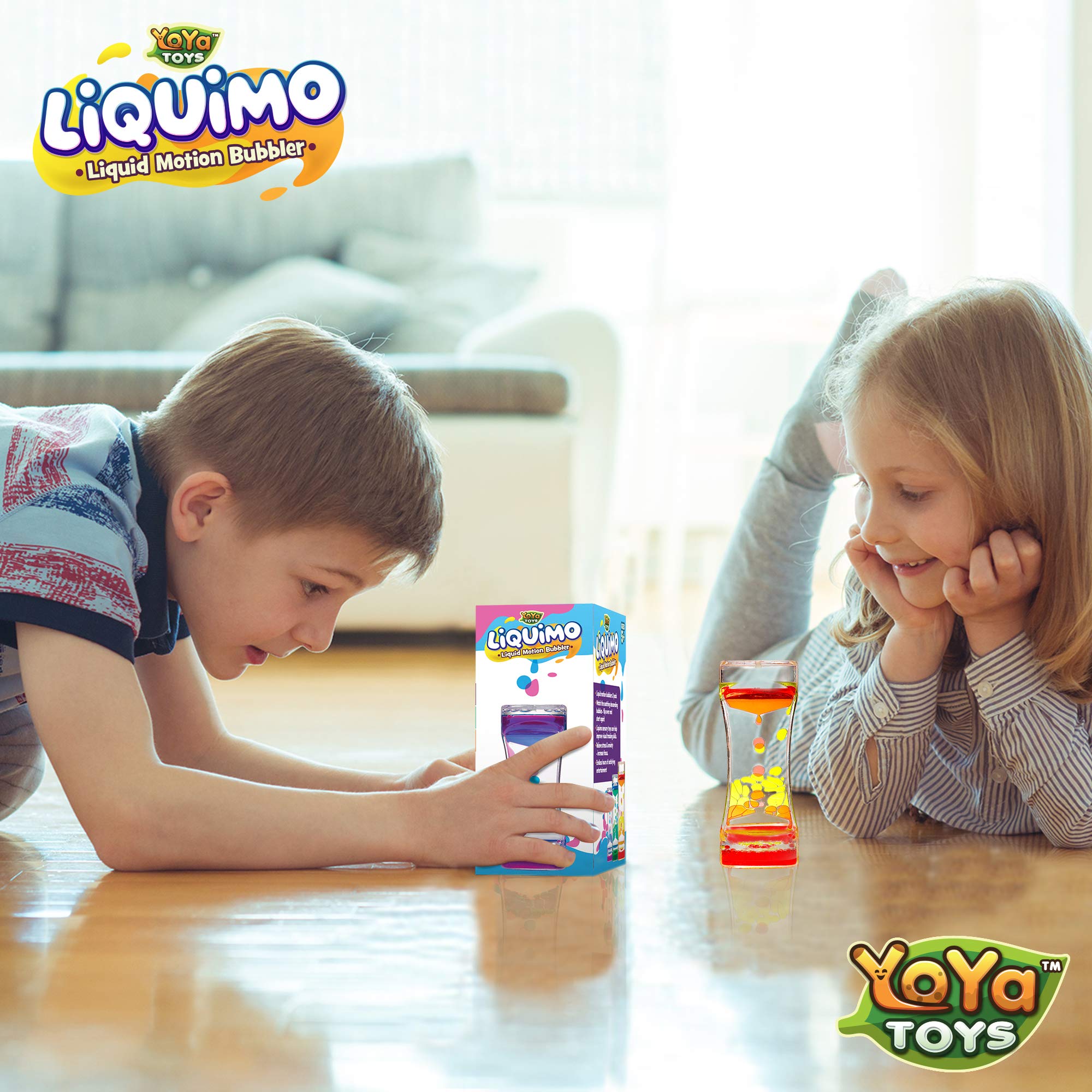 Liquimo bubbles in motion highlighting portable, battery-free use