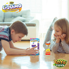 Liquimo bubbles in motion highlighting portable, battery-free use