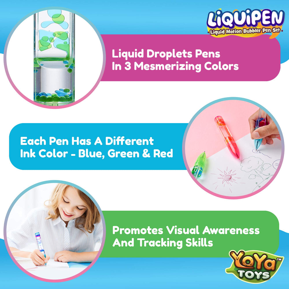 YoYa Liquipen blue pen in hand sparks playful concentration.