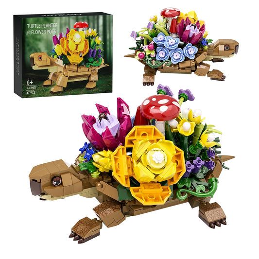 YOYBLOXY Sea Turtle Planter shows turtle shaped decor with colorful succulents for home display