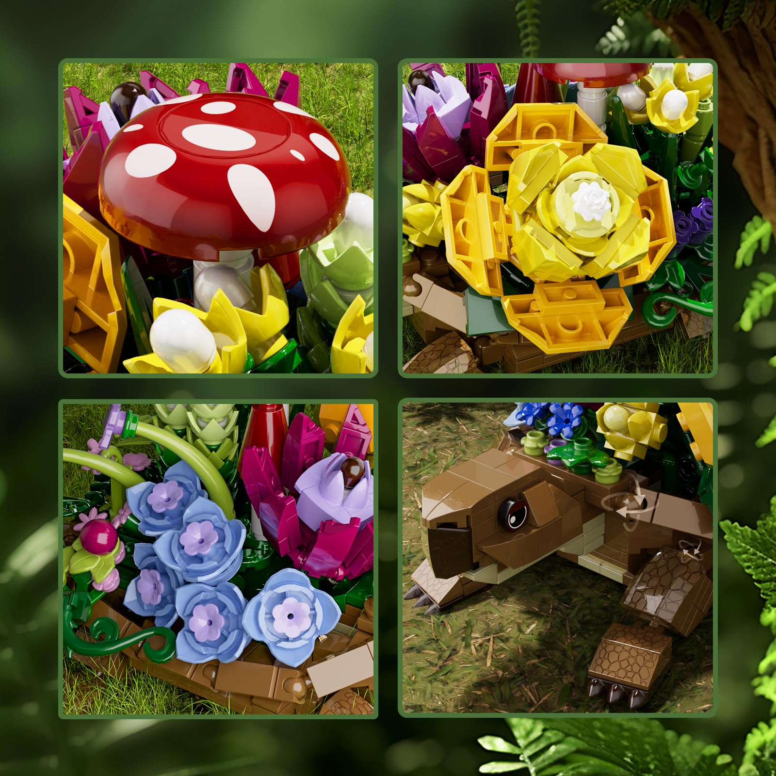 YOYBLOXY Sea Turtle Planter flowers and mushrooms brighten windowsills