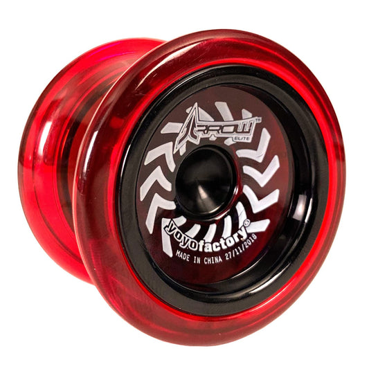 Arrow YoYo Factory front view, red body with black cap, beginner-friendly appearance.