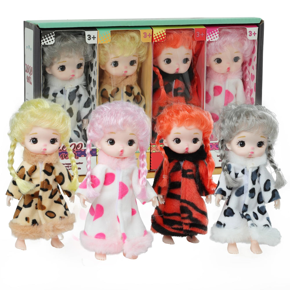YOYOExment mini baby dolls set of four, 6-inch tall, ideal for imaginative play.