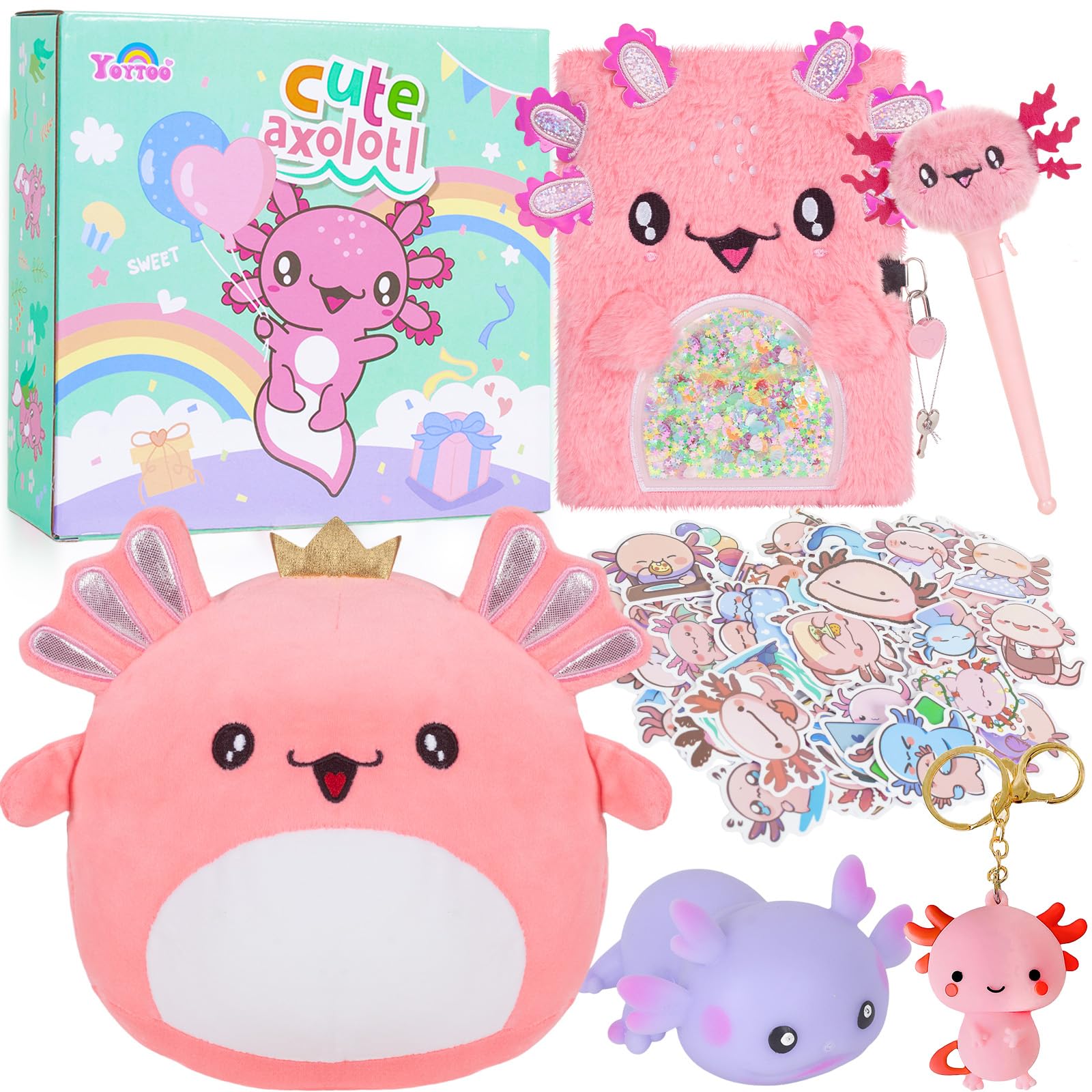 YOYTOO axolotl diary with lock for private notes and memories