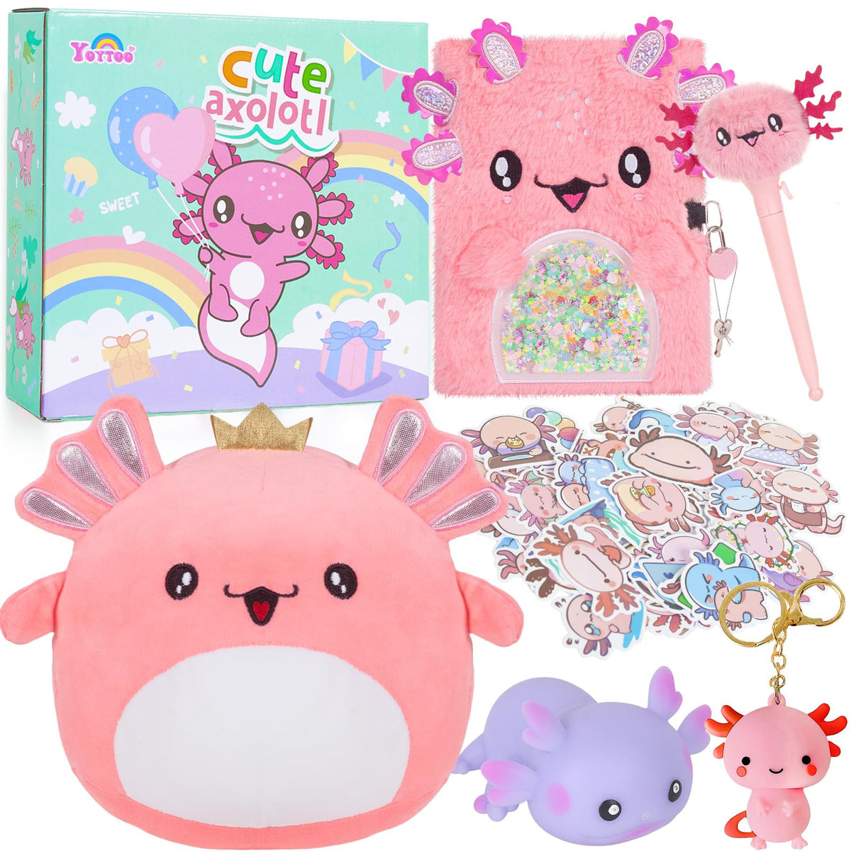 YOYTOO axolotl diary with lock for private notes and memories