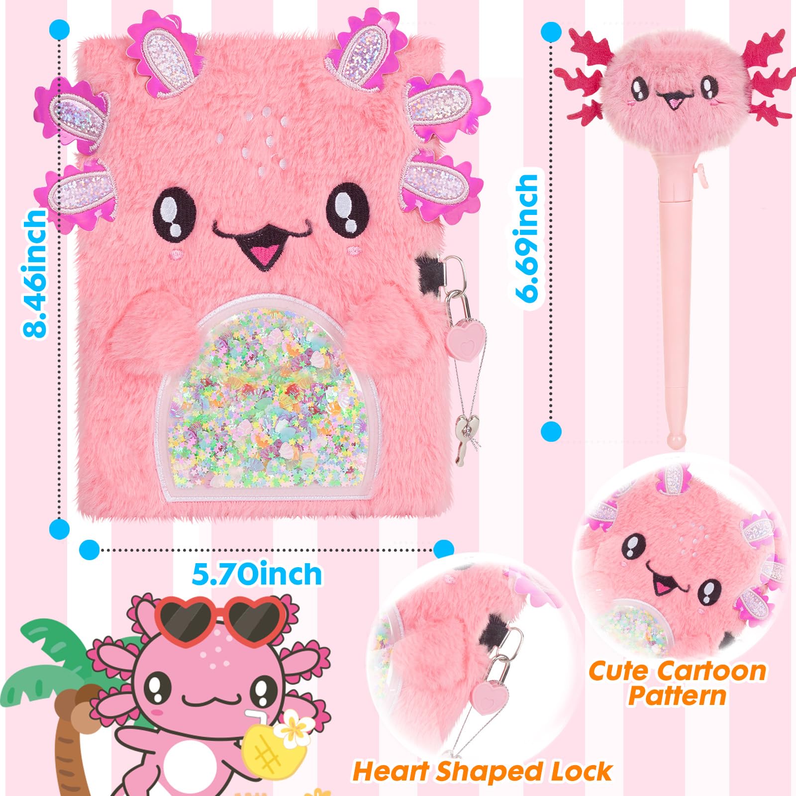 YOYTOO axolotl keychain to decorate bags and school gear