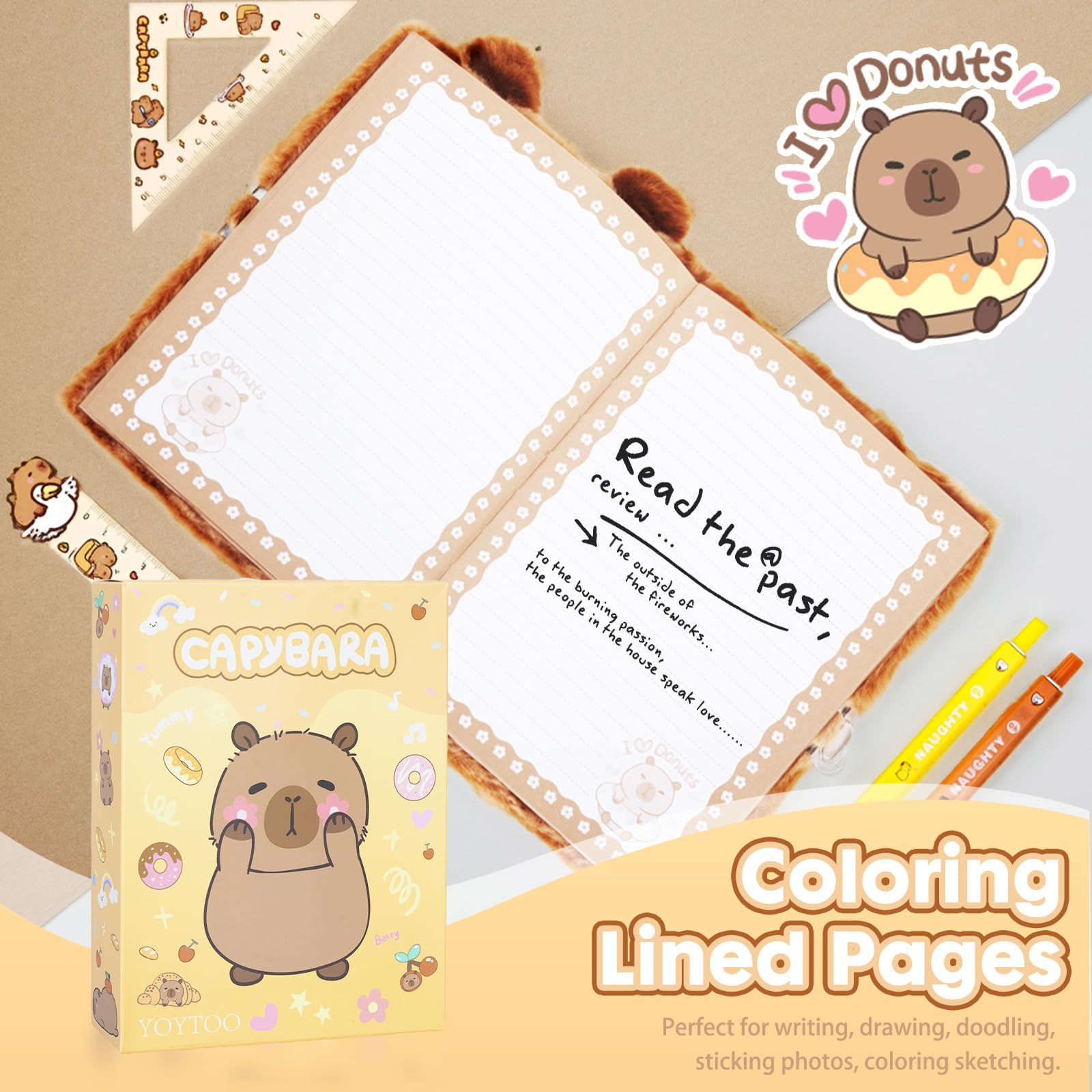 YOYTOO plush diary pages invite doodling and drawing sessions
