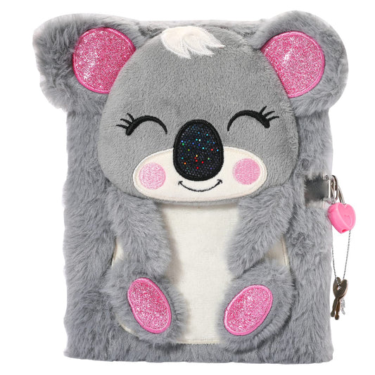 YOYTOO Koala Diary cover with plush design invites kids to journal.