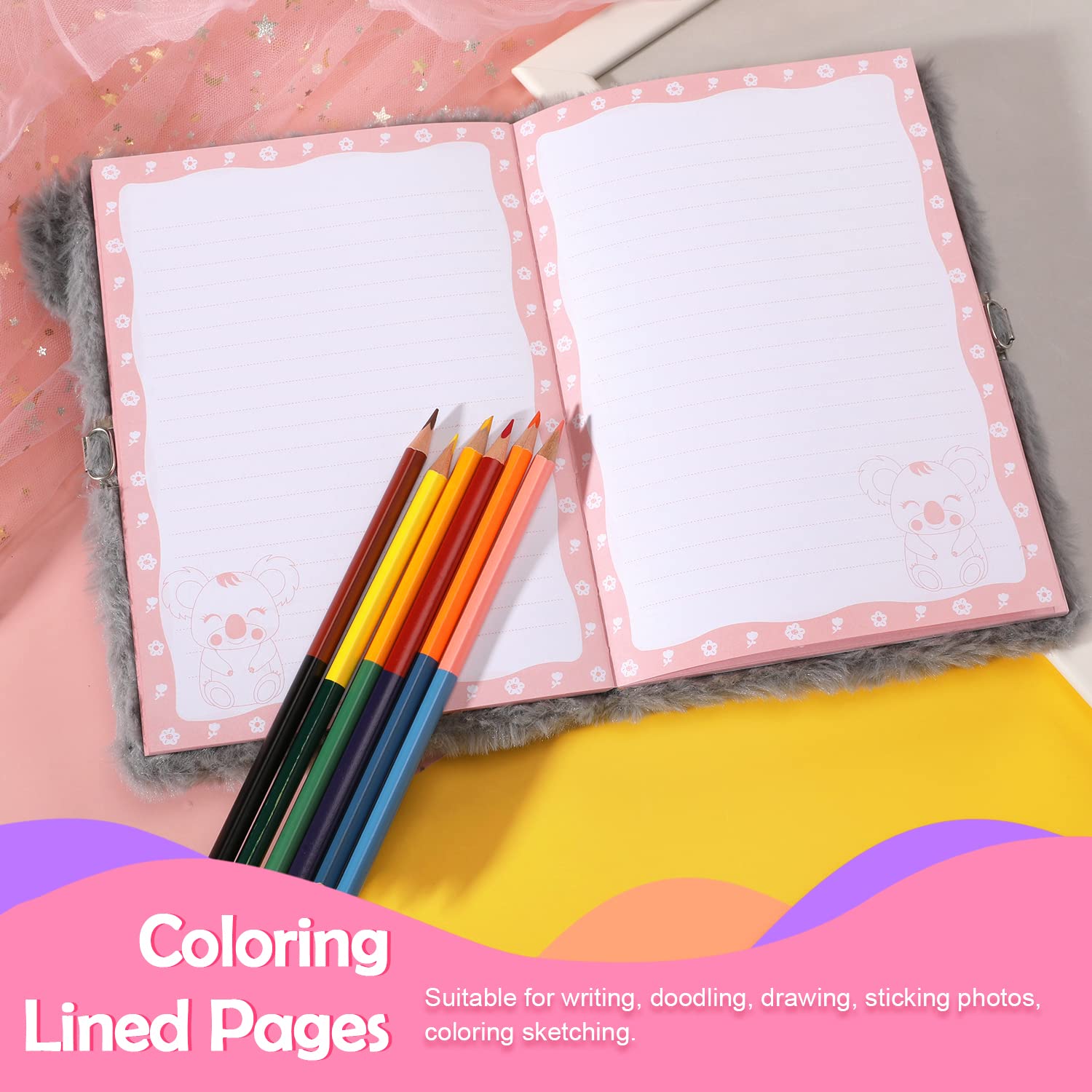 YOYTOO Koala Diary inner pages offer space for stories.