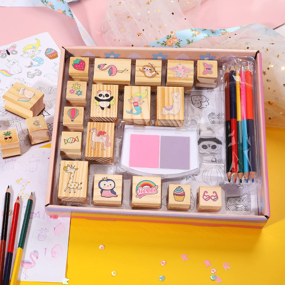 YOYTOO mermaid wooden stamp set sparks creative scenes and art projects.