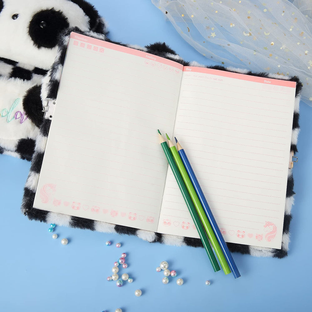 YOYTOO Panda Diary plush diary features soft fuzzy texture and panda motif