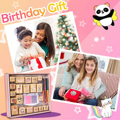YOYTOO panda wooden stamp set for playful classroom crafts.