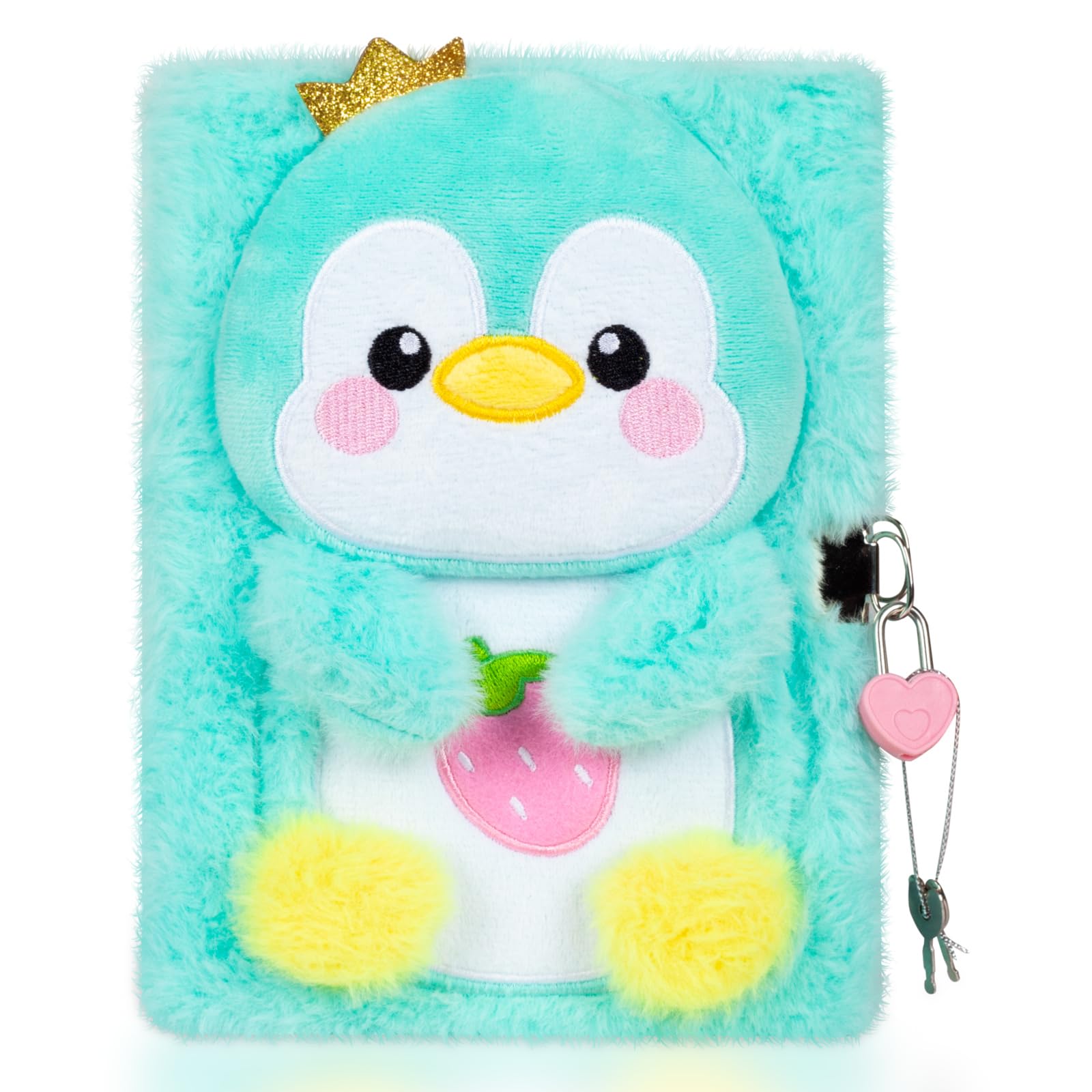 YOYTOO penguin diary cover closeup showing soft plush texture for cozy diary sessions