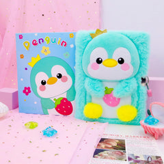 YOYTOO penguin diary pages layout open with lined pages for notes and sketches