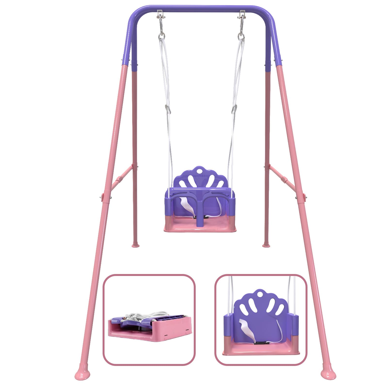 Yozoia foldable toddler swing in backyard setup for easy outdoor play.