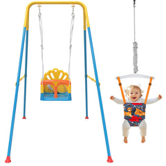 Yozoia foldable toddler swing set frame in a sunny backyard for outdoor play