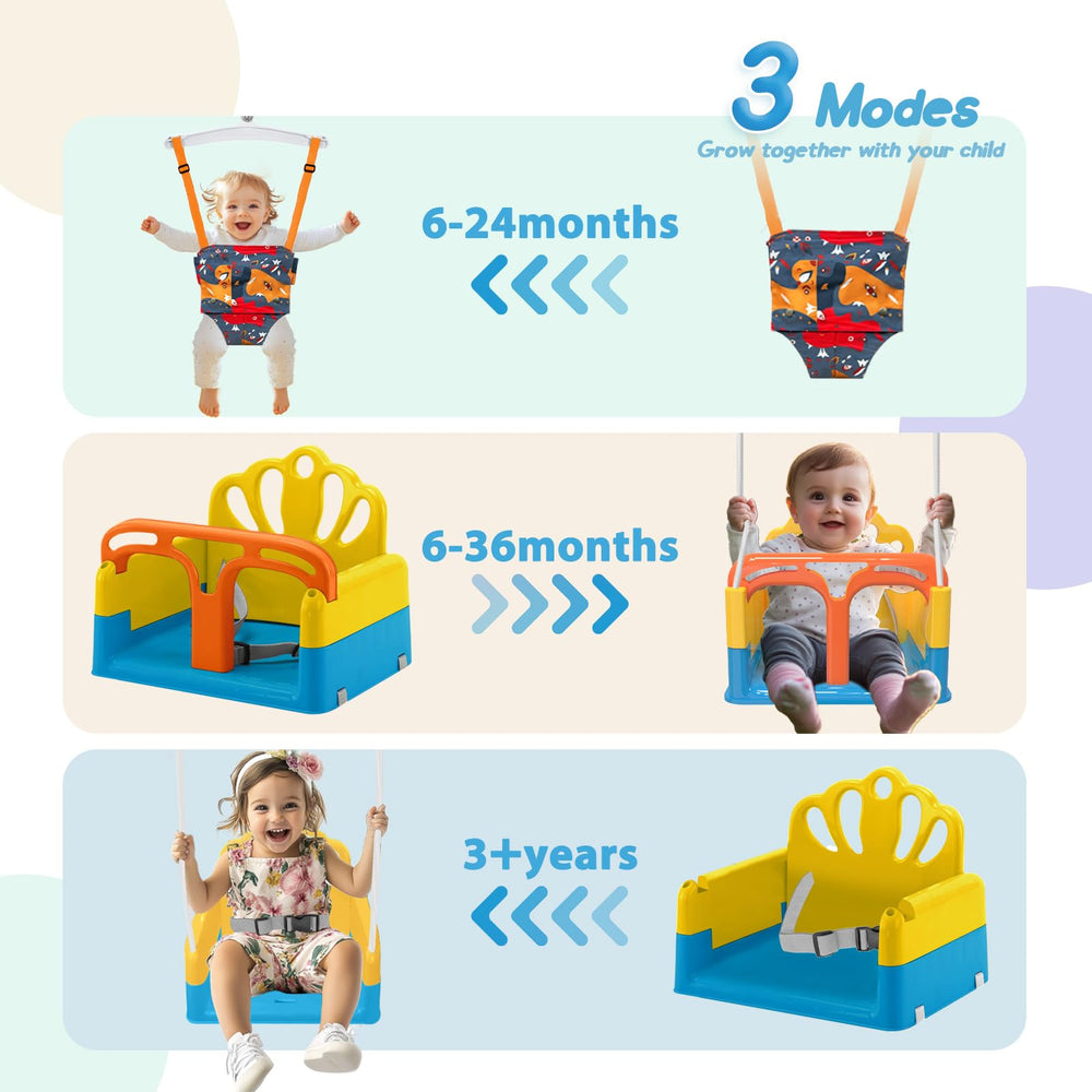 Yozoia foldable swing seat adjustment showing comfort for growing children