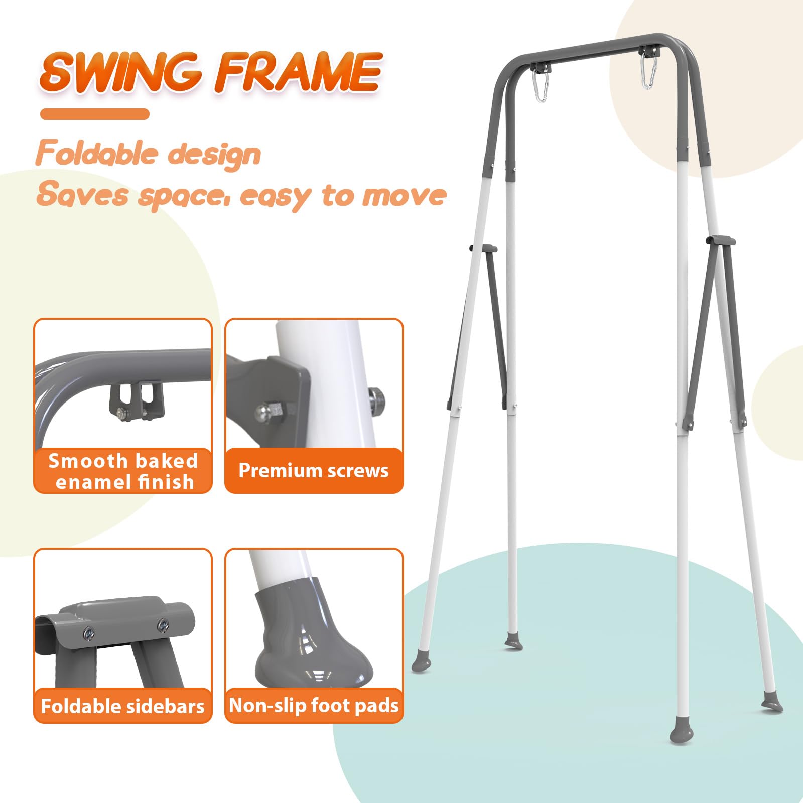 Yozoia Taleco Gear swing disassembled into compact form for storage.