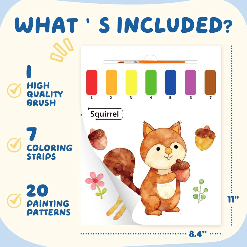 YPLUS Paint with Water Animals patterns pages: varied scenes spark creativity