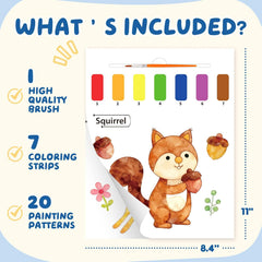 YPLUS Paint with Water Animals patterns pages: varied scenes spark creativity