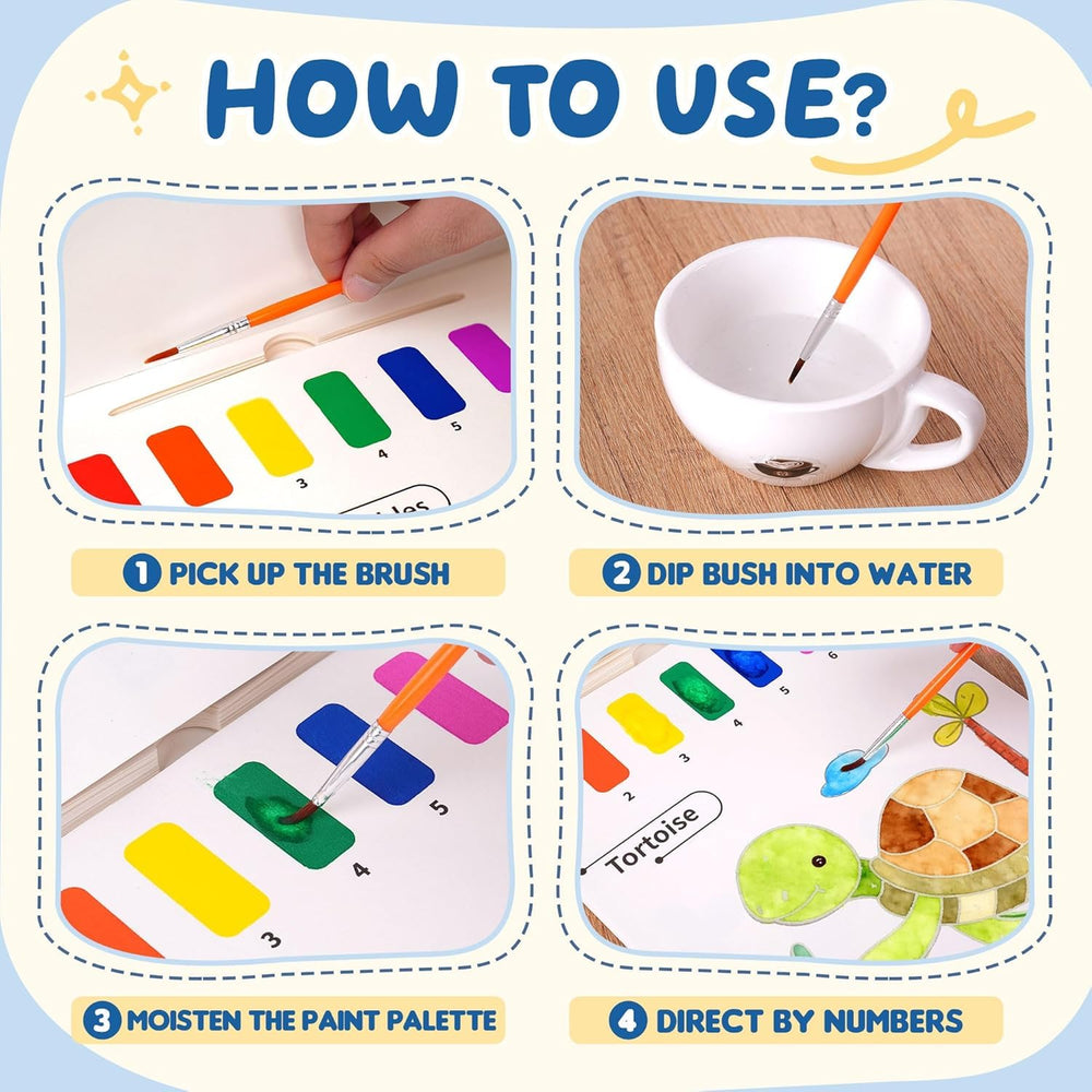 YPLUS Paint with Water Animals tear-out pages: easy sharing and cleanup
