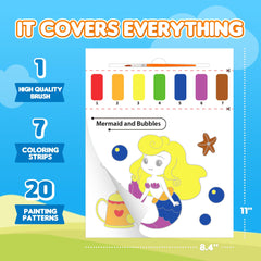 YPLUS Brush pen included with the book, easy to grip for small hands during painting.