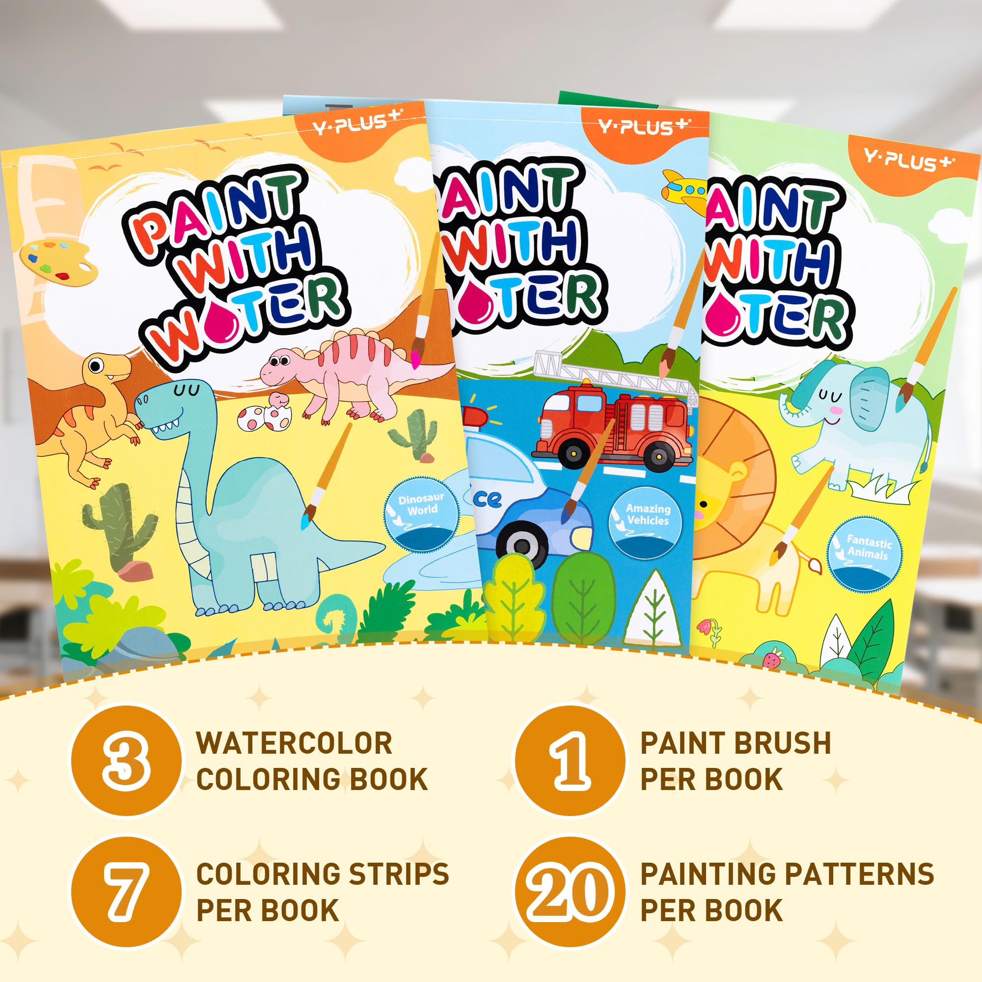 YPLUS Paint with Water Book forest scene pages encourage calm, creative play.
