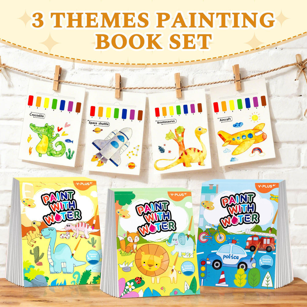 YPLUS Paint with Water Book numbers guides support guided coloring and pattern completion.