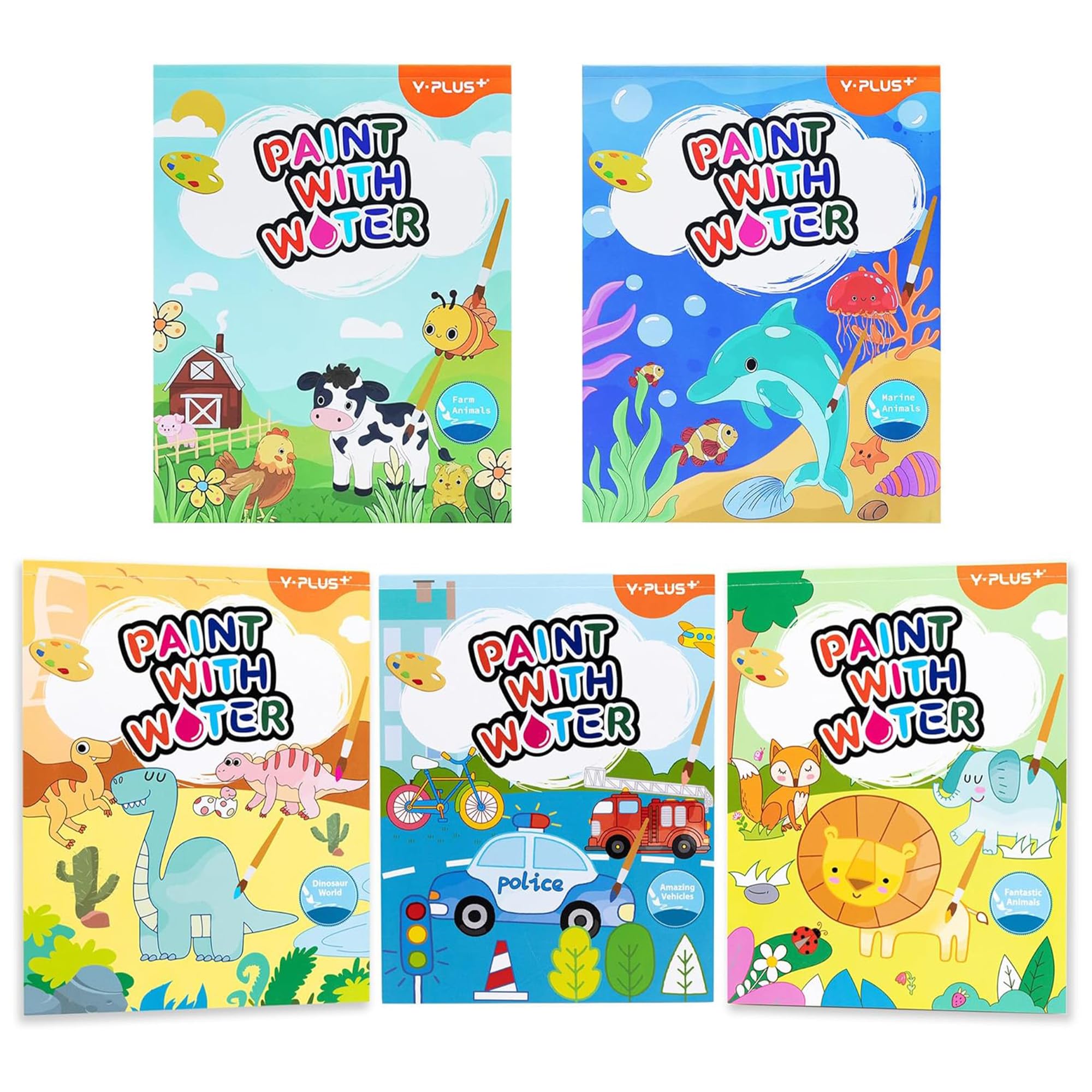 YPLUS paint with water book open to patterns for creative exploration