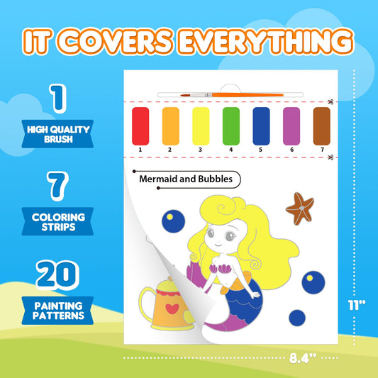 YPLUS Paint with Water book pages feature varied patterns to spark creativity