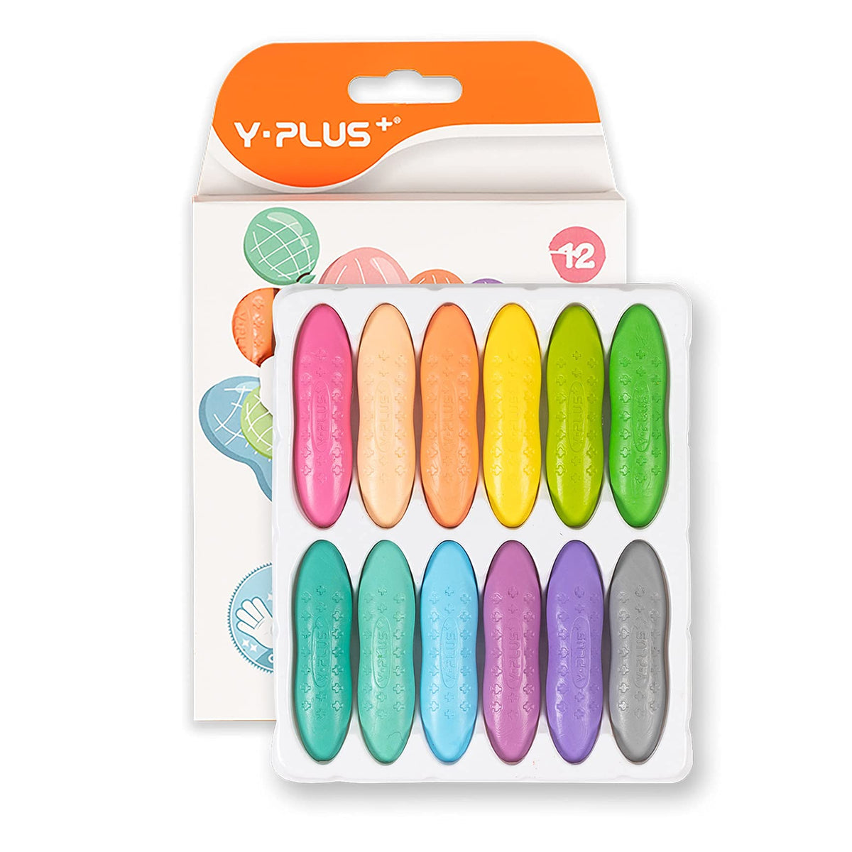 YPLUS Peanut Crayons packaging; a kid-friendly set for gifts and coloring.