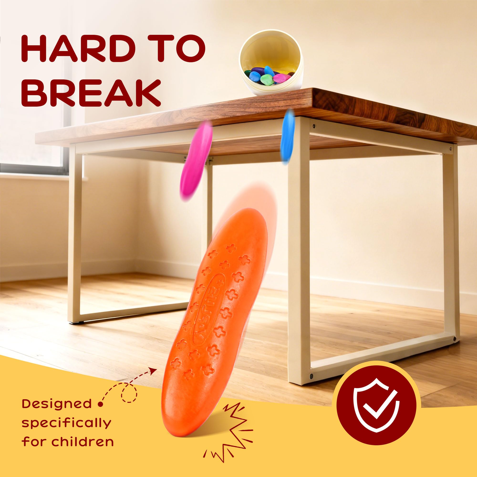 YPLUS crayons are washable colors for mess-free art sessions.