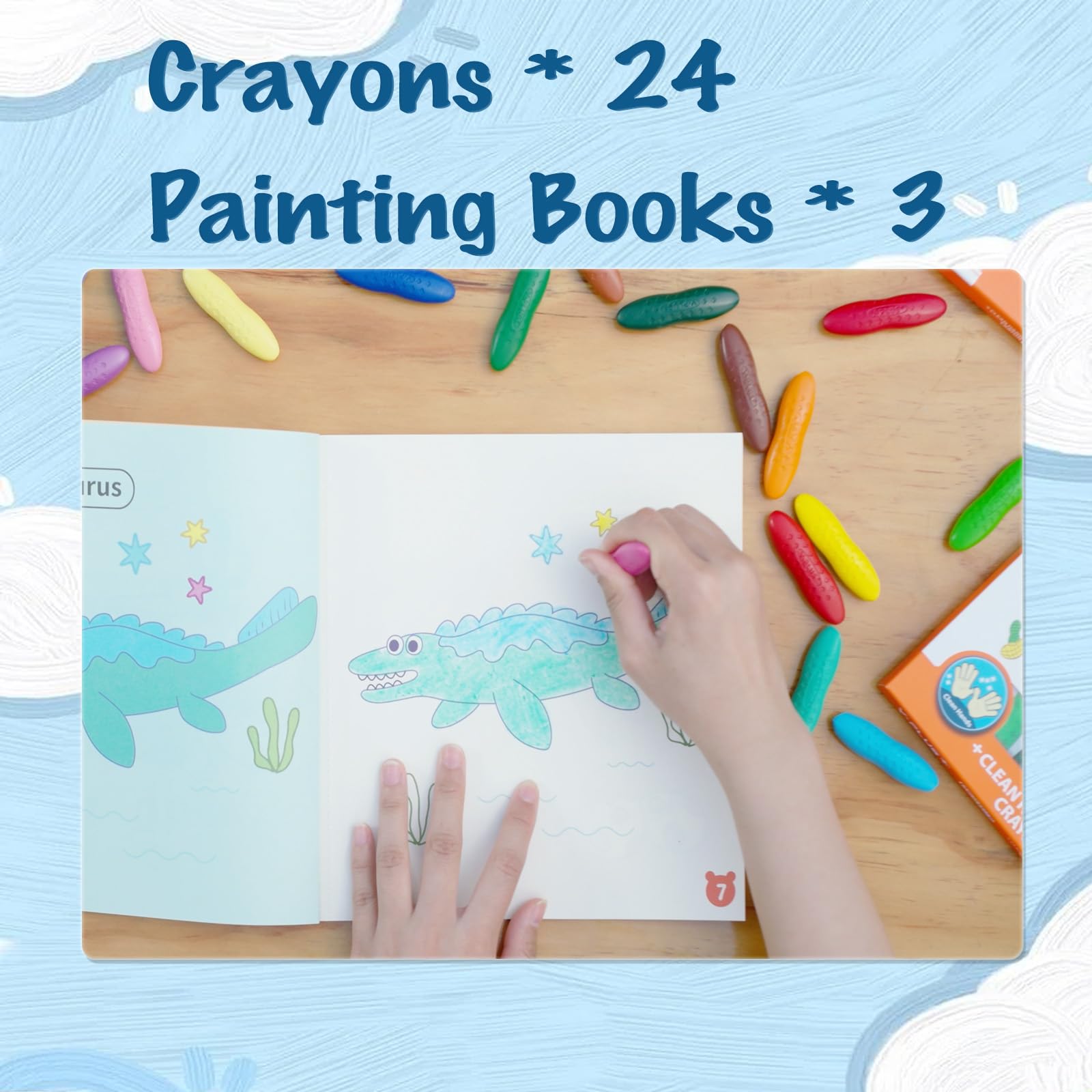 YPLUS washable crayons wipe clean from skin and walls with a wet cloth.