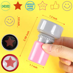 Sturdy plastic shell of the YQBOOM teacher stamps for durable daily use.