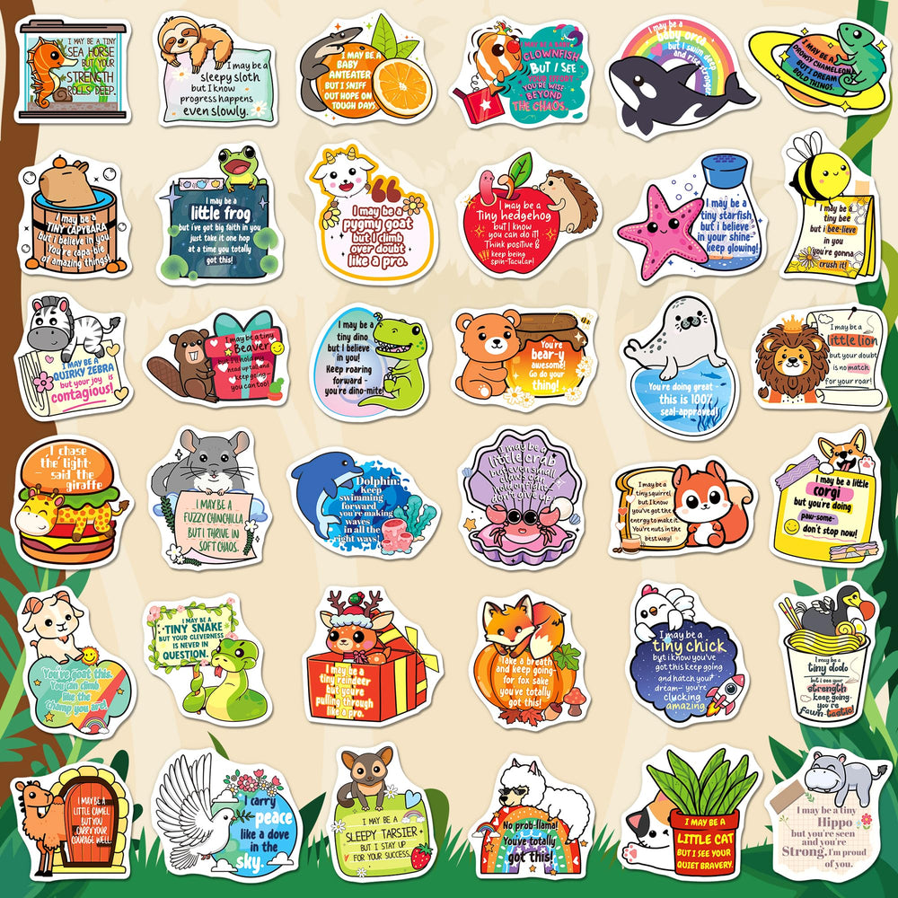 Yqskt emotional stickers for laptop decor spark positivity during study and focus.