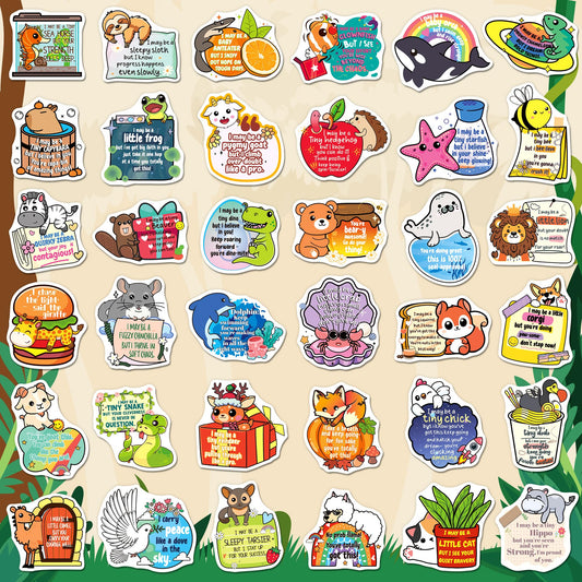 Yqskt emotional stickers for laptop decor spark positivity during study and focus.