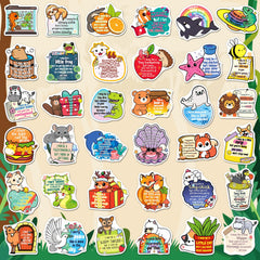 Yqskt emotional stickers for laptop decor spark positivity during study and focus.