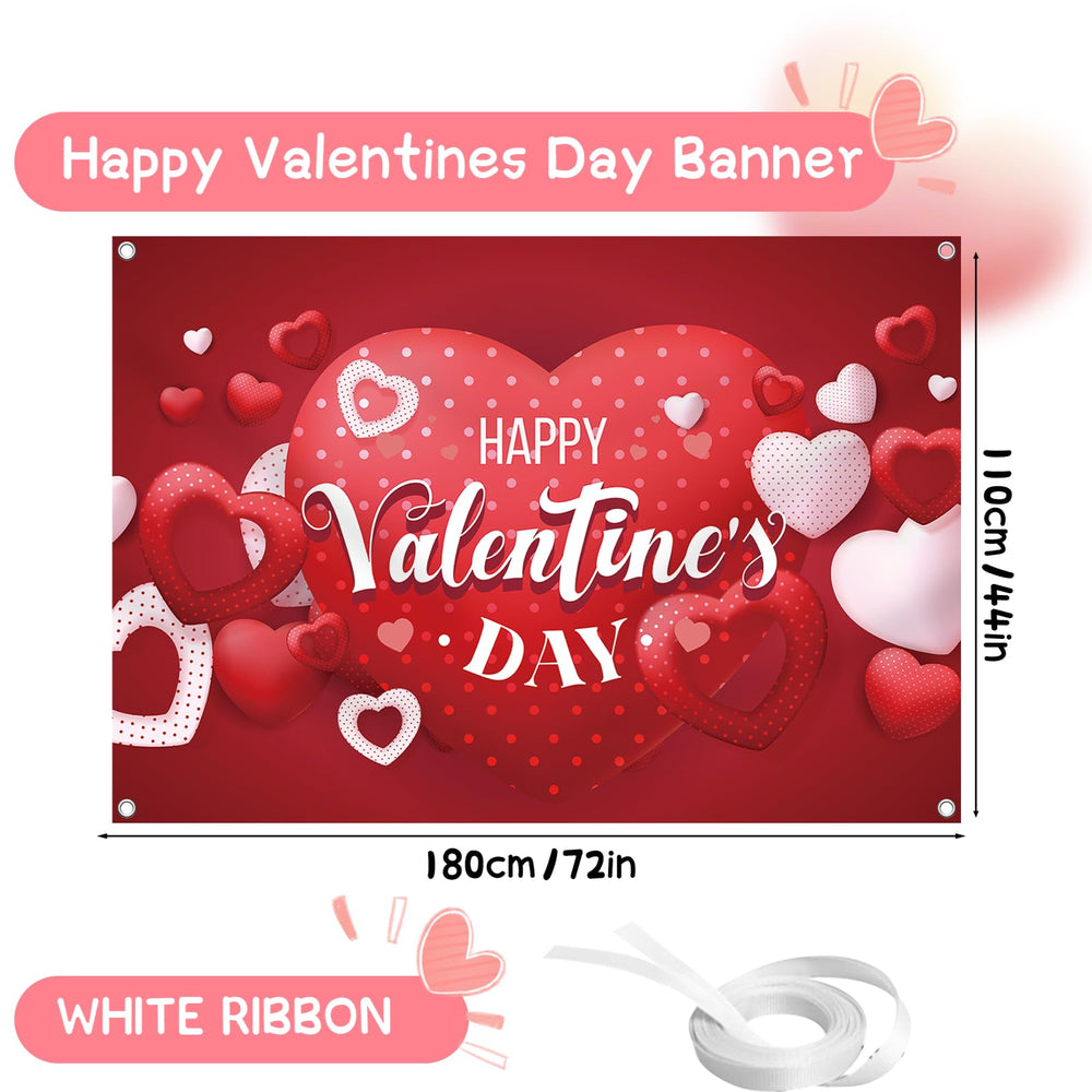 YQUQWN Valentines banner 72x44 size delivers bold colors for parties.