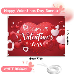 YQUQWN Valentines banner 72x44 size delivers bold colors for parties.