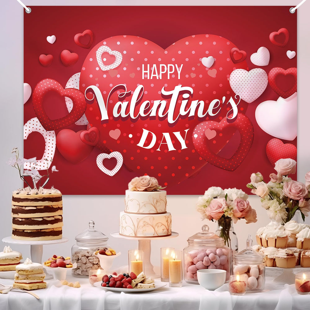 YQUQWN Valentines banner easy care—fold, iron, and store neatly.