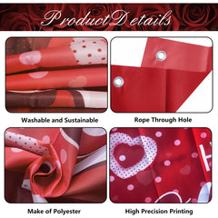 YQUQWN Valentines banner wall-hanging creates inviting decor for home or shop.