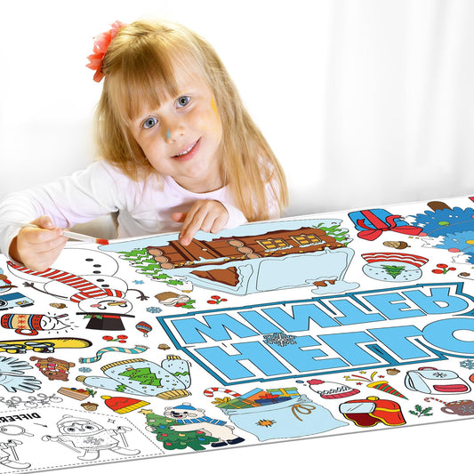 YQUQWN winter giant coloring poster snowman design engages kids in festive art activities