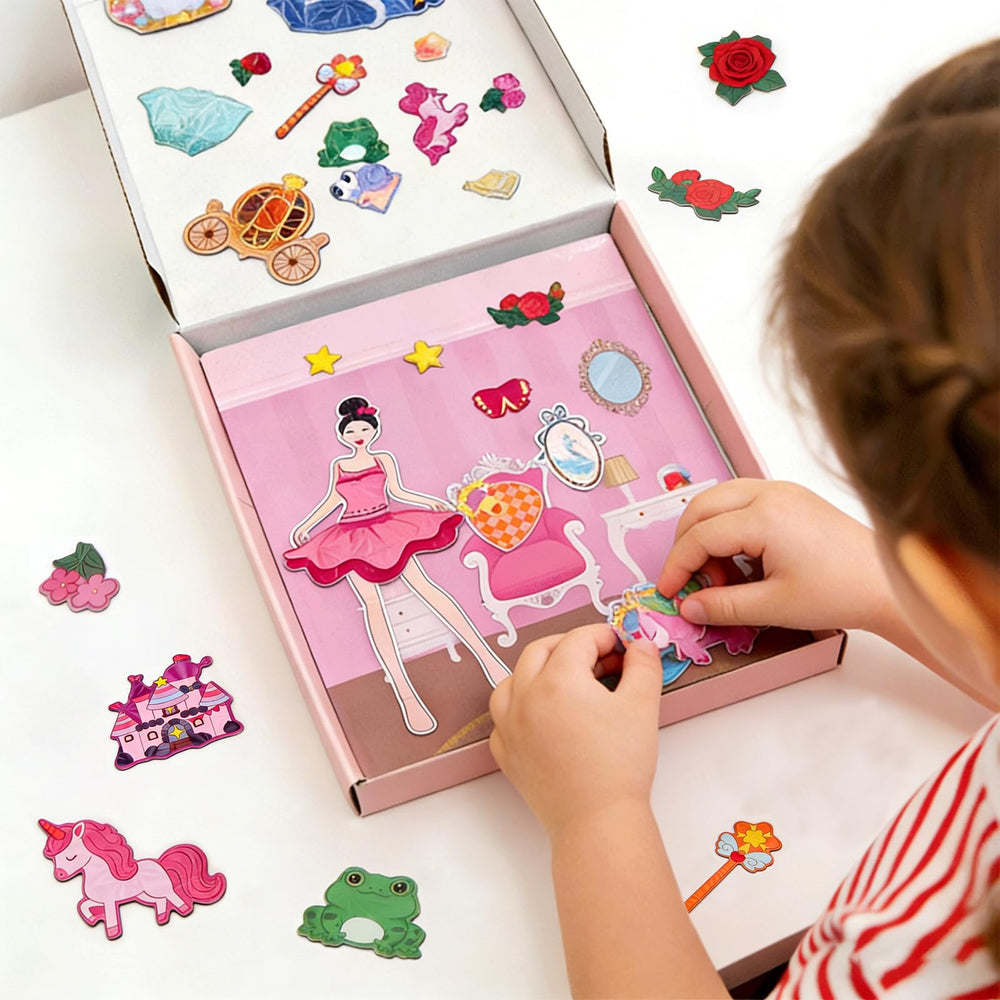Yrinfay bright backgrounds create imaginative princess dress-up scenes.