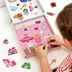 Yrinfay bright backgrounds create imaginative princess dress-up scenes.