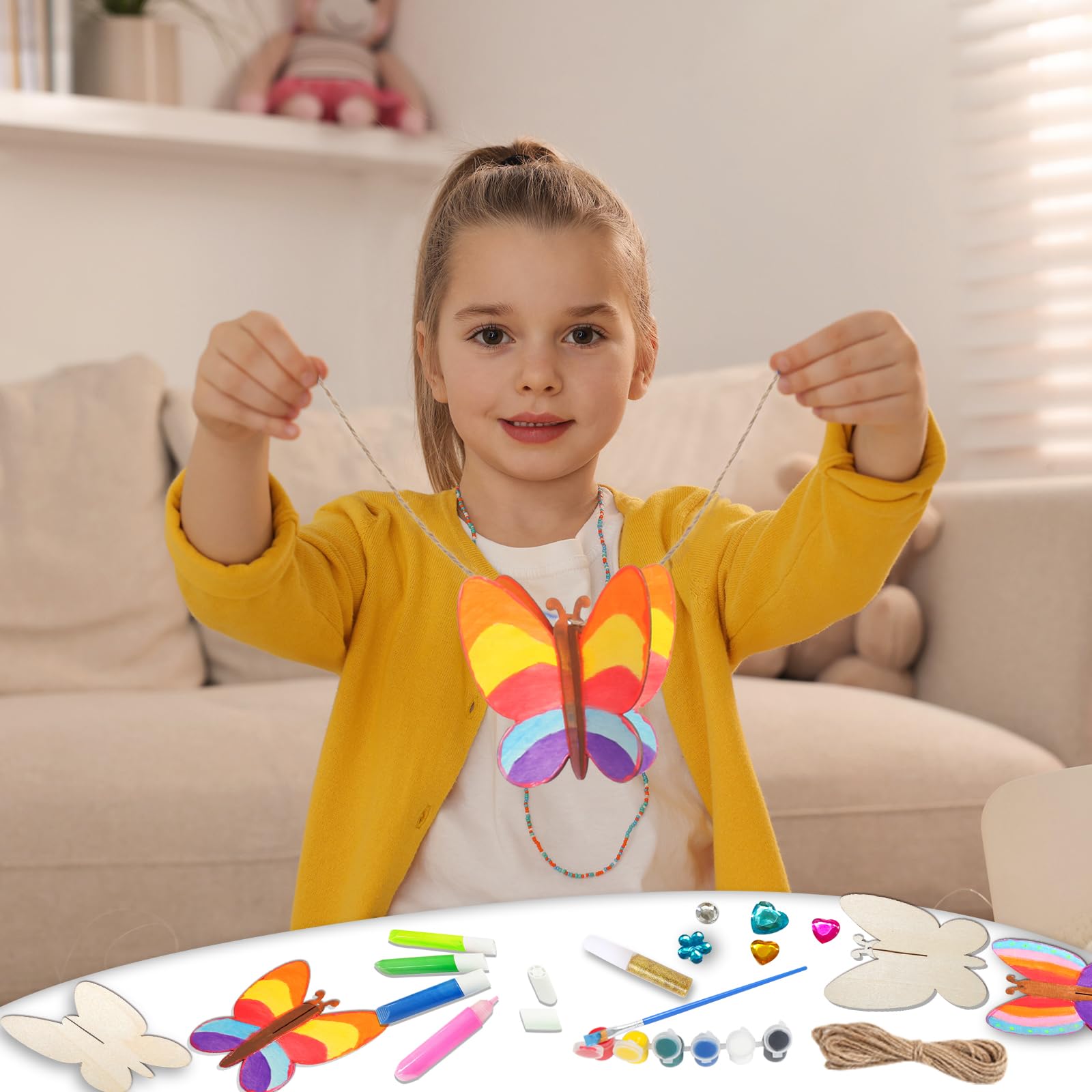 Yrinfay rope enables easy hanging of completed 3D butterfly art