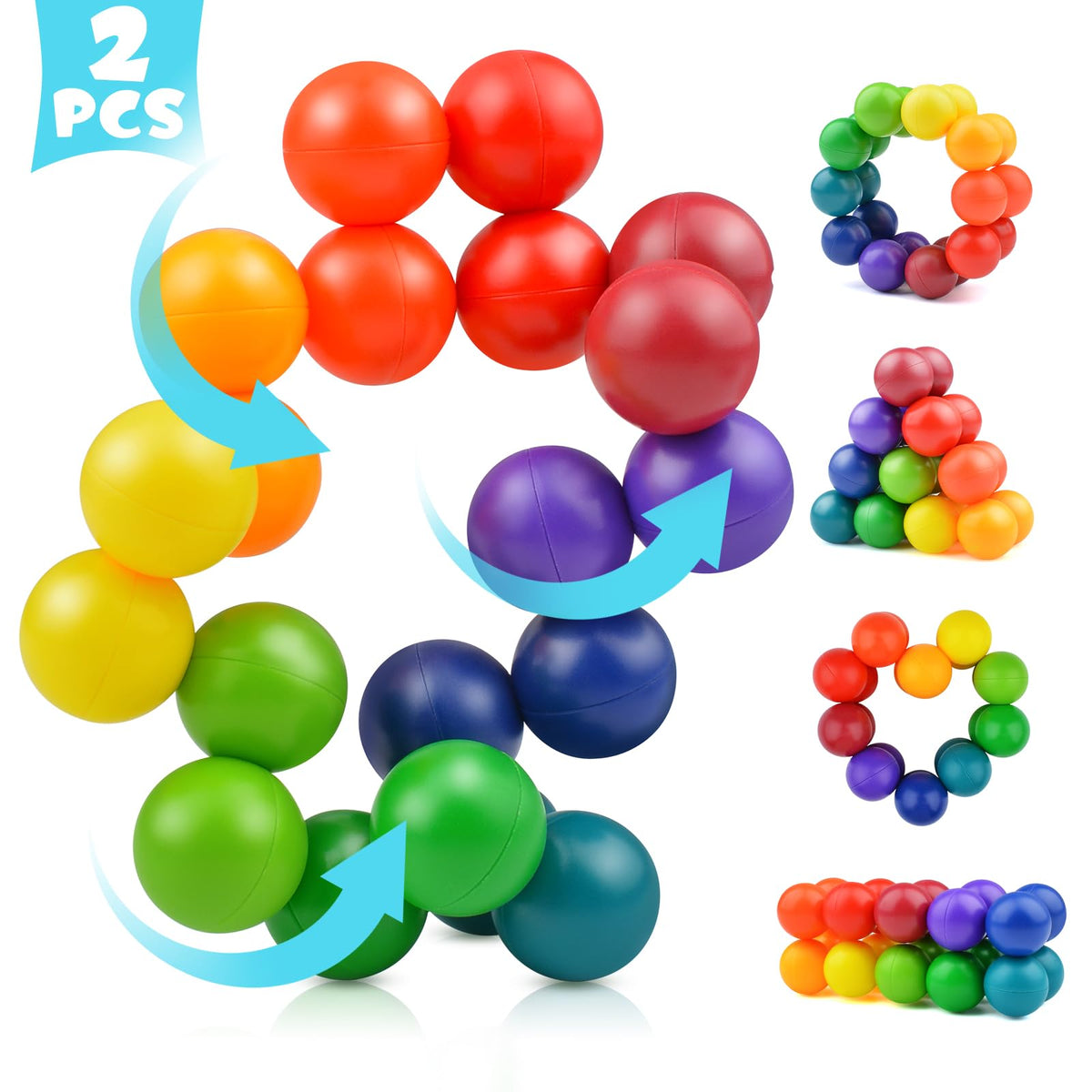 Yrissmiss autism sensory toy ball assembly showing rotating segments for tactile engagement