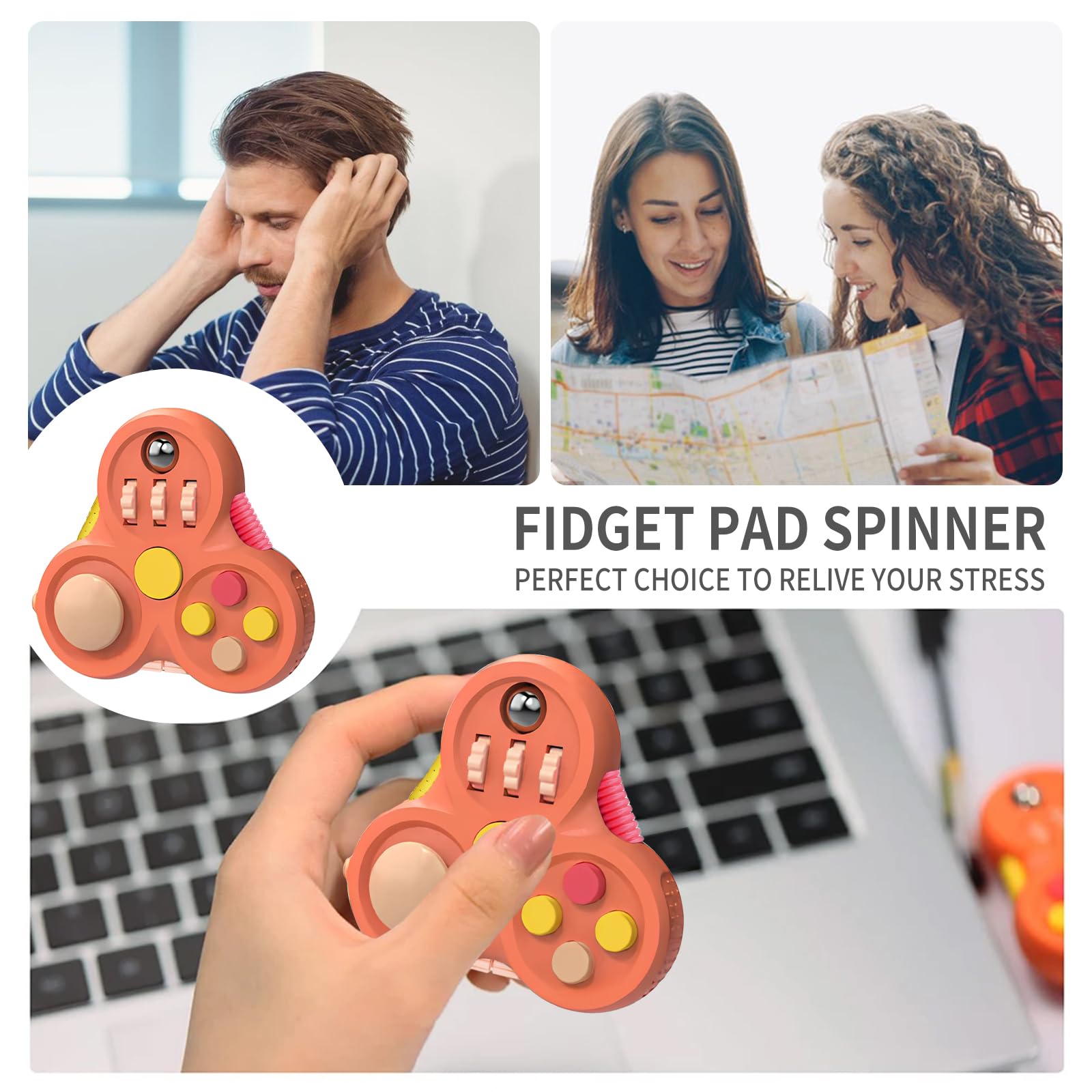 Yrissmiss fidget pad silent spinner aids discreet stress relief.