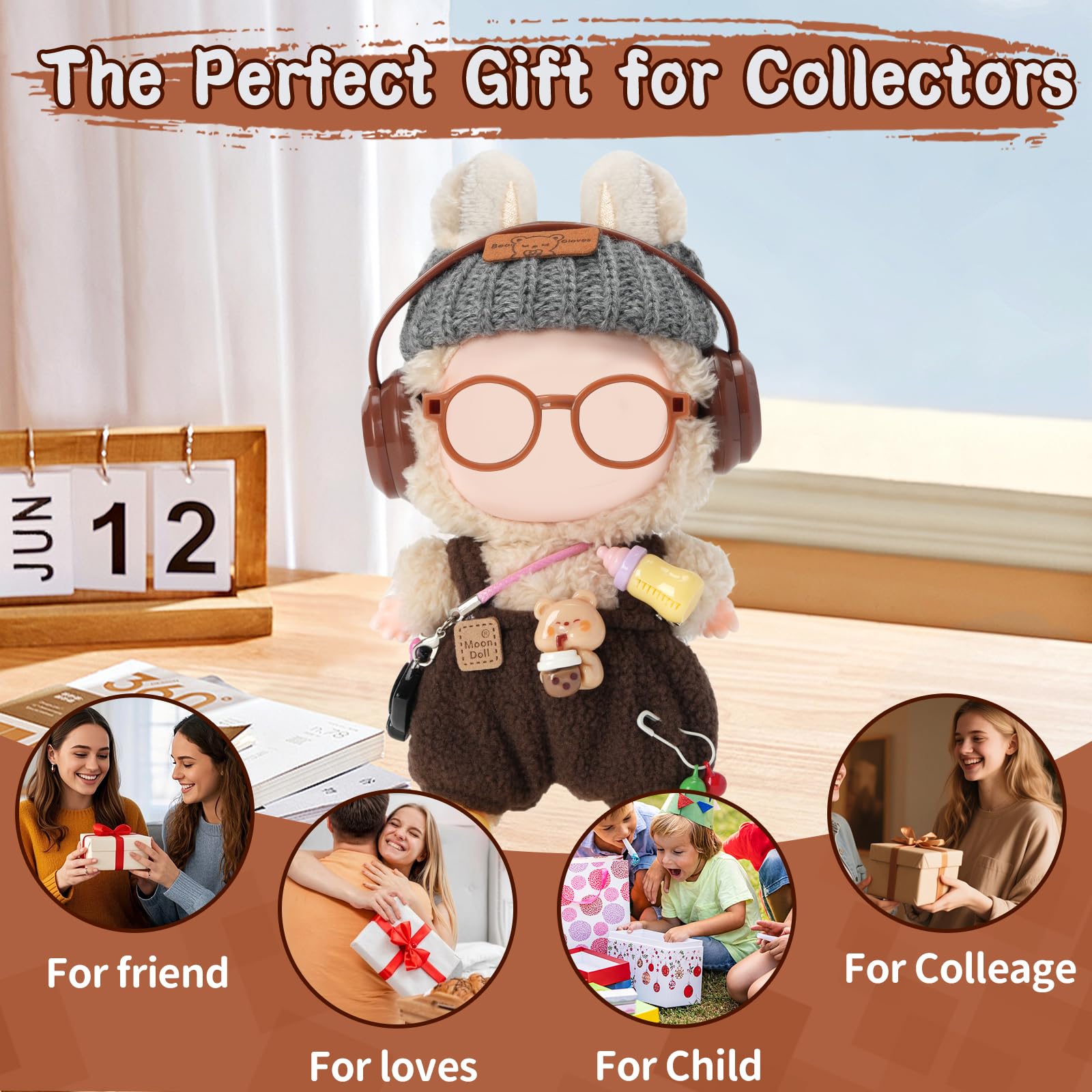 Yrlisfon glasses for 17 cm dolls enhance character and stylish looks