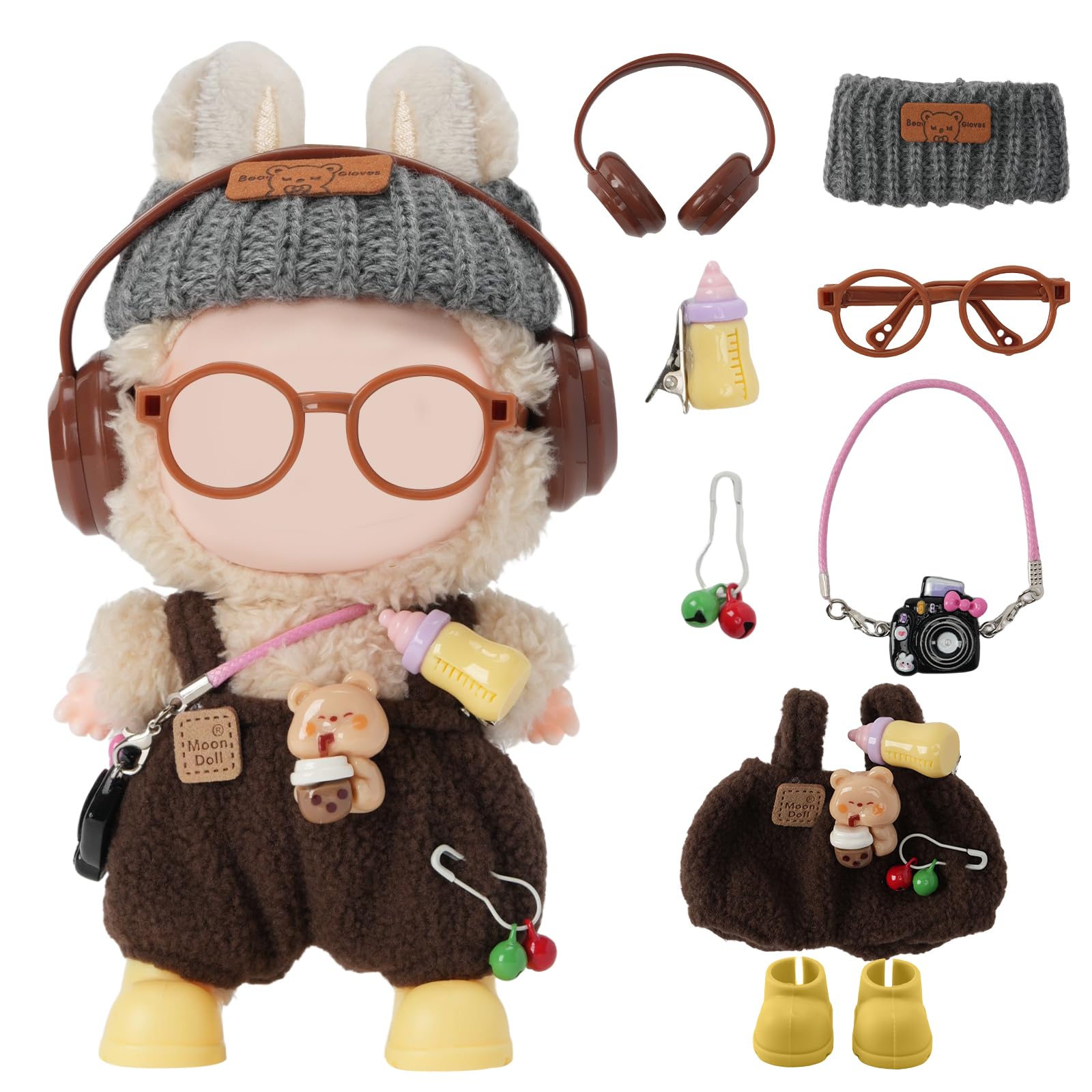 Yrlisfon knitted hat for 17 cm dolls adds texture and easy styling during play